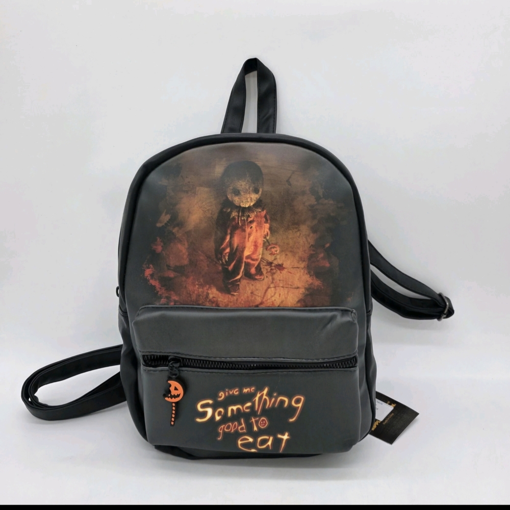 Black and Orange Graphic Backpack